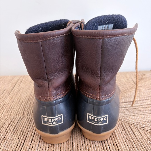 Sperry Topsider Boots Saltwater Duck Boots Women Size 9 Winter Rain Leather - Picture 4 of 9